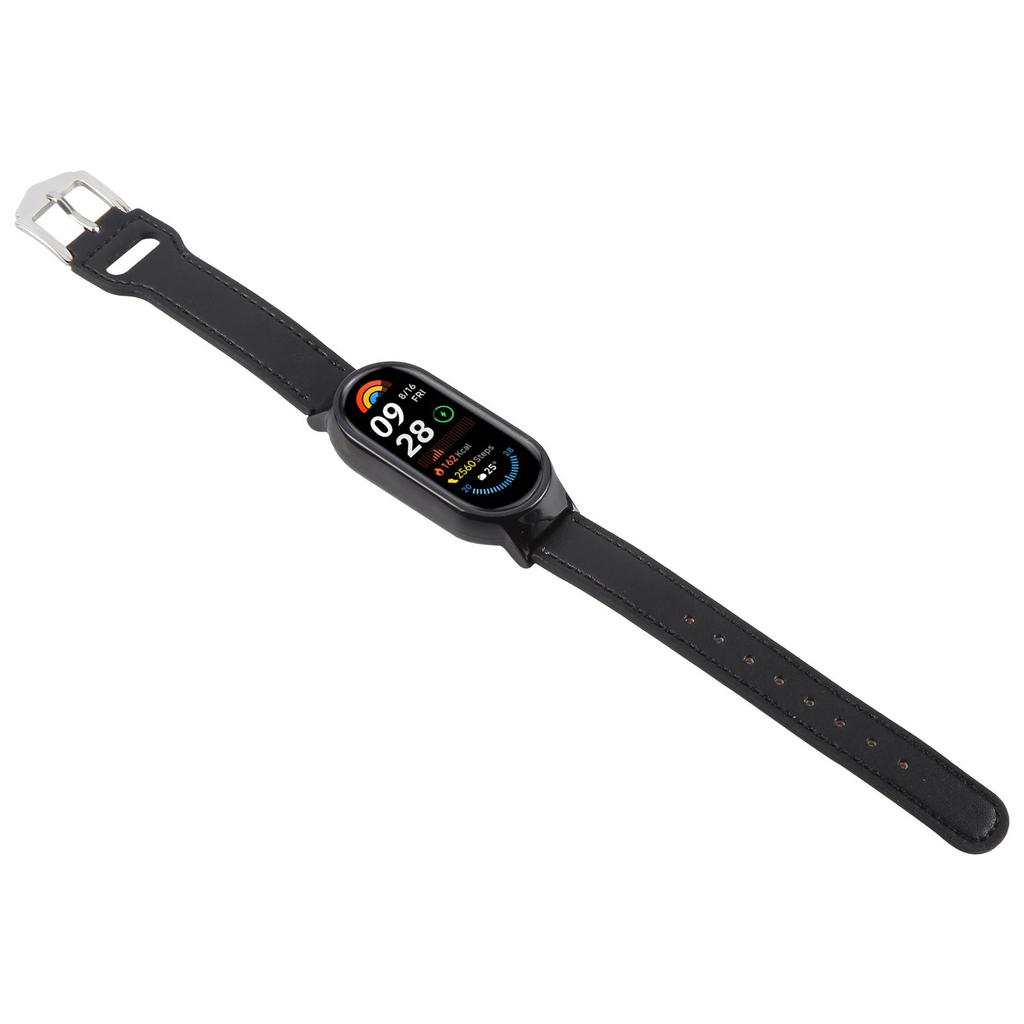 For Xiaomi Smart Band 8 PC Watch Case Integrated Ultra Fiber Leather Quick Release Watch Strap
