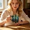 Yousheng Magic Constellation Glass Mug, 330ml Zodiac Coffee Cup with Heat Reveal Design, Starry Night Water Glass for Home