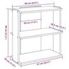 VidaXL Bibliothèque 3 niveaux sonoma gris 60x30x80cm bois d'ingénierie, étagère, étagère à livres, étagère de rangement, 860261