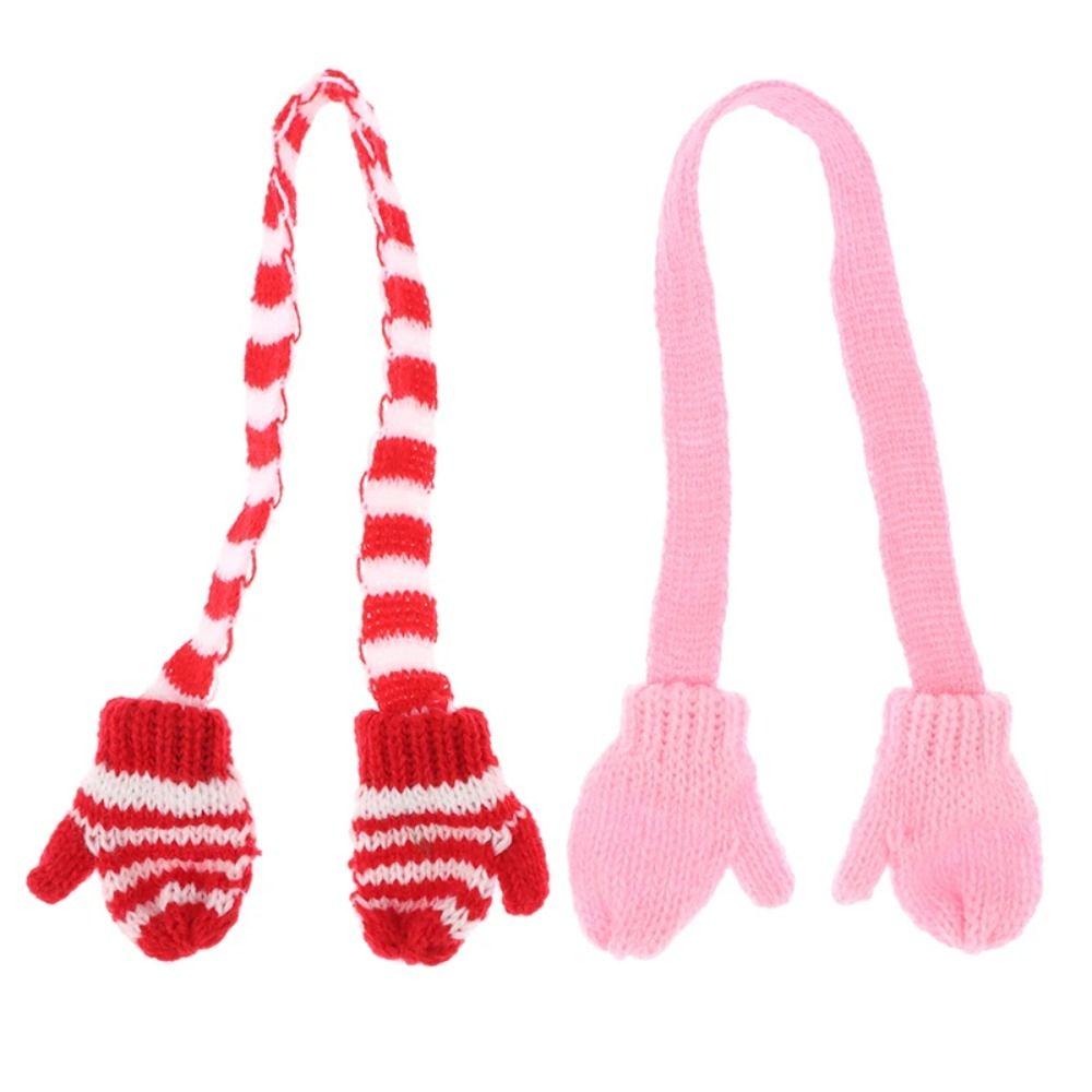 Soft Doll Scarf with Gloves Pretend Play Winter Doll Accessories Mini Dolls Hat Photographic Prop