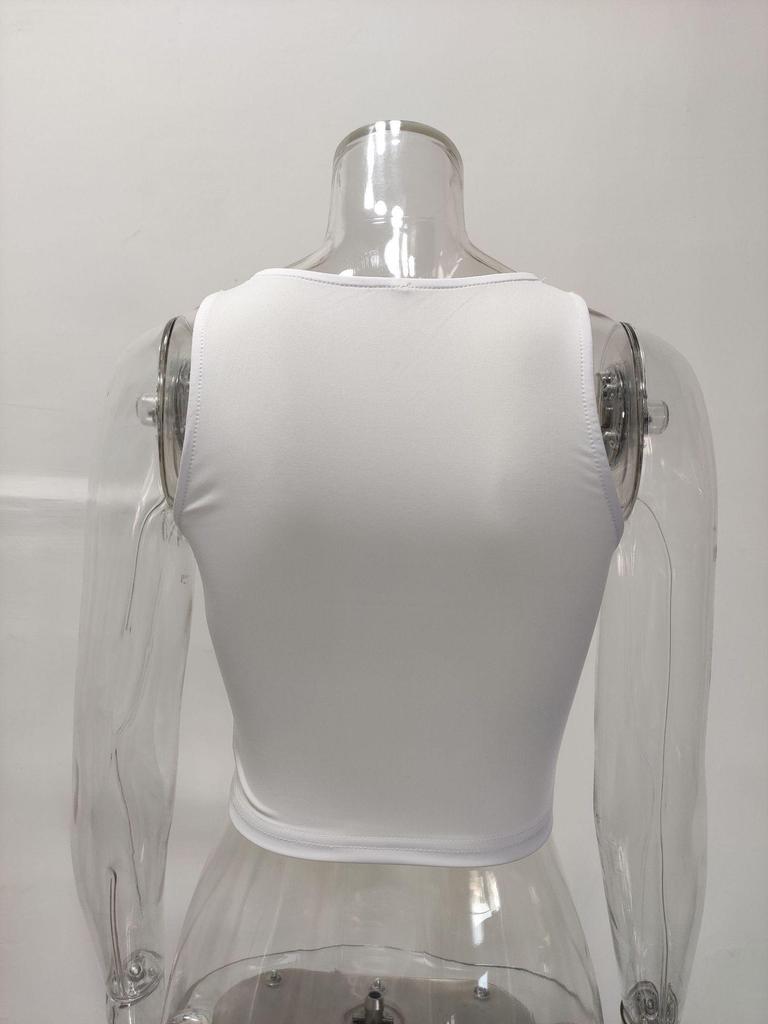 European & American Women's Sleeveless Racerback Crop Top