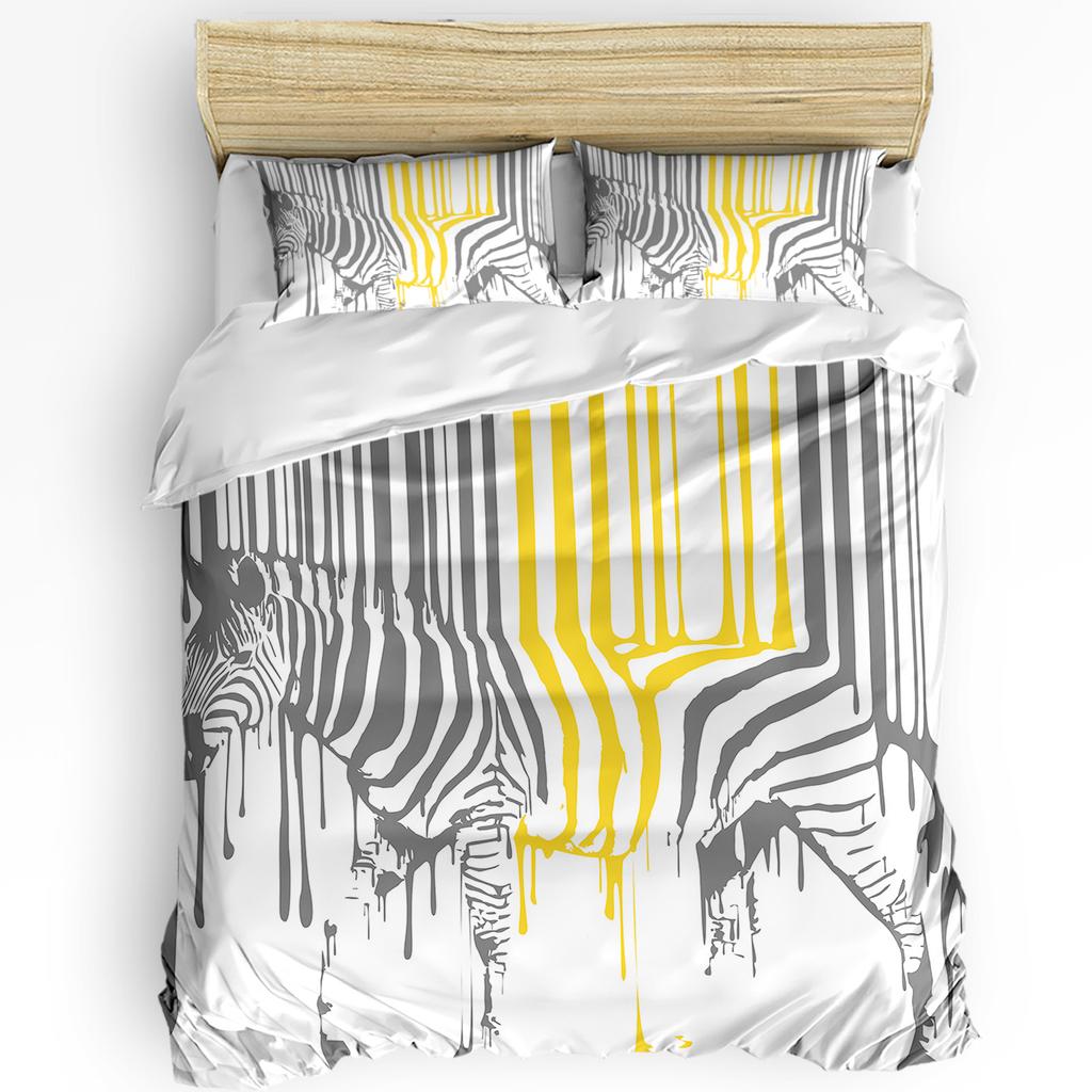Nordic Zebra Animal White Duvet Cover with Pillow Case Custom 3pcs Bedding Set Quilt Cover Double Bed Home Textile