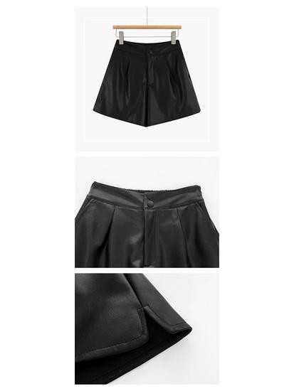 High-Waisted Slimming Leather Shorts - Autumn Casual, Versatile & Trendy
