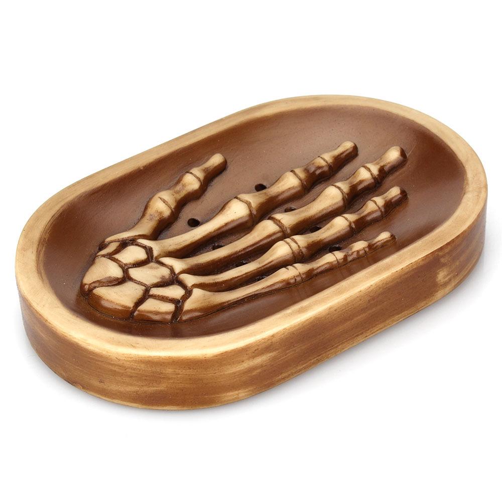 Portasapone a Mano Scheletro Halloween Bagno Scarico Porta Sapone Per el Palestra Doccia Porta Sapone Portatile Vassoio Decorativo
