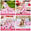 Pink heart-shaped pattern Printed Blanket for Sofa Bed Travel Camping Living Room Office Conditioning Blanket