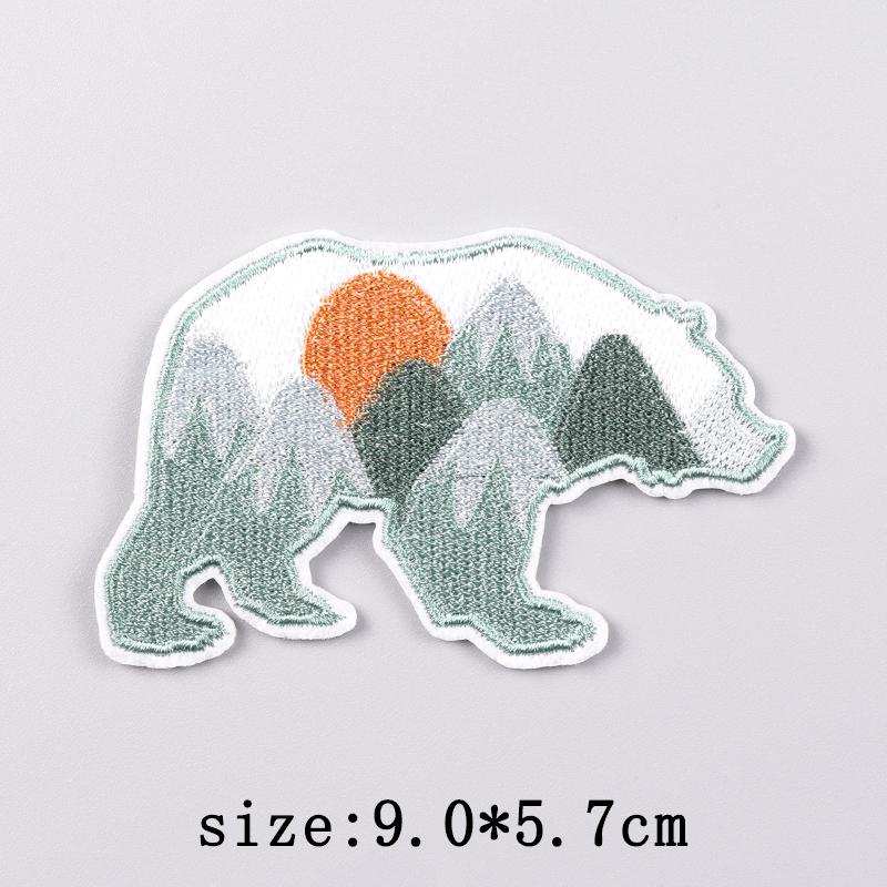 Wilderness Patch Iron On Patches For Clothing Outdoor Embroidered Patches On Clothes Camping Embroidery Patch Hook Loop Stickers