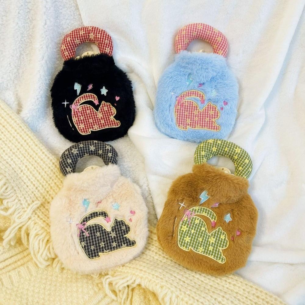 Plush Warm Water Bag Handheld Hot Water Bag Cute Water-filling Bottle Belly Warmer