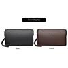 Men's Handheld Bag High End PU Leather Long Wallet Large Capacity Multi Card Slot Wrist Bag Password Anti Theft Phone Bag