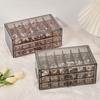 Practical PU Material Jewelry Storage Holder Box with Multiple Compartments for Organizing Accessories At Home or Office
