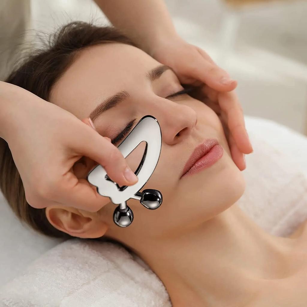 Gua Sha Massage Tool with Roller Ball Scraper Facial Massage Gua Sha Tool Body Massage Roller Face Lift Skin Tightening Tools