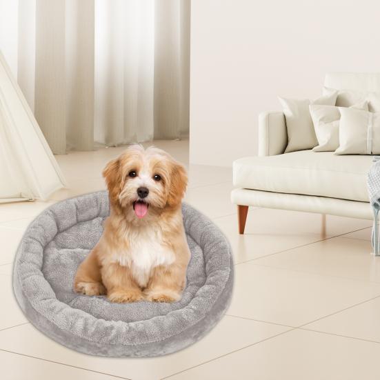 Cozy Pet Dog Bed Winter Warm Kennel with PP Cotton Filling Round Shape Dog Sleeping Bed for Cats Small Large Dogs