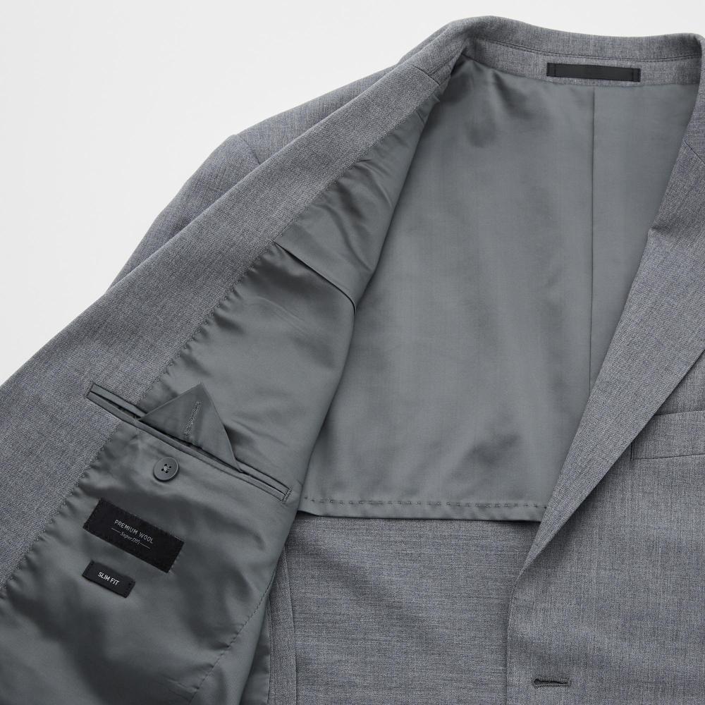 Uniqlo Japan Stretch Wool Slim Jacket  Can Be Set Up 