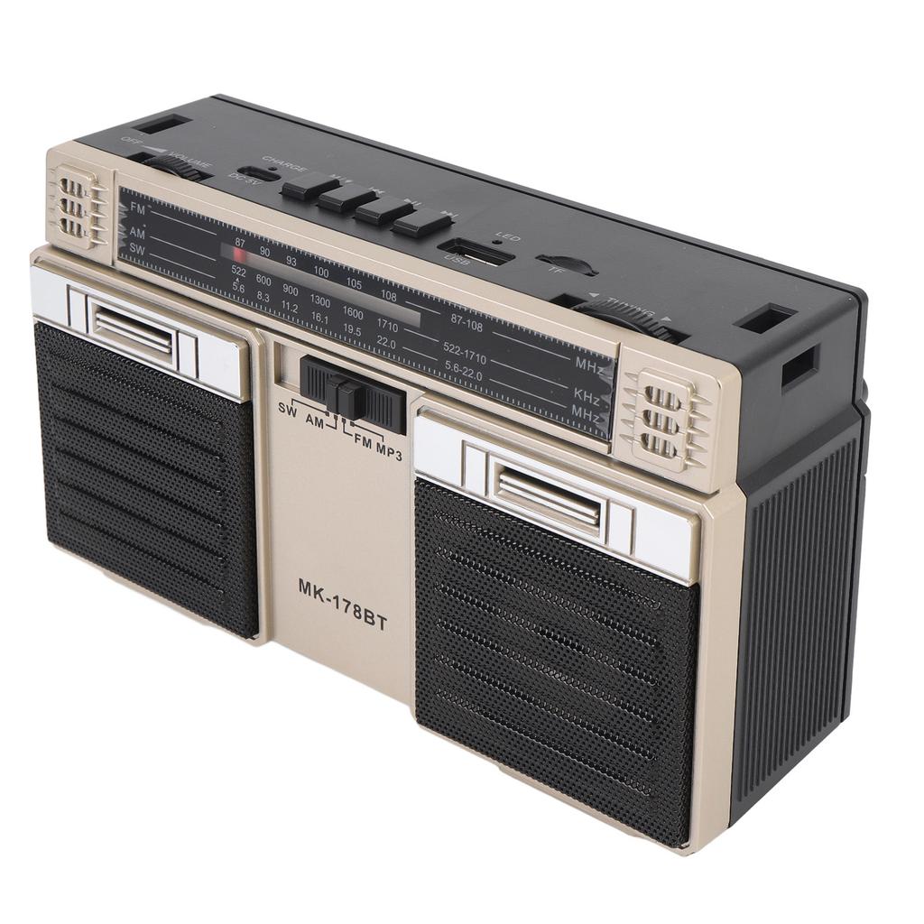 Radio portabil AM FM SW cu difuzor Bluetooth, reîncărcabil, cu bandă completă, radio portabil pentru acasă