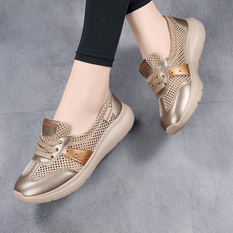 Summer Refreshing Mesh Casual Shoes Simple and Balanced Cushioning and Elastic Lightweight Running Shoes Womens Sizes 35-42