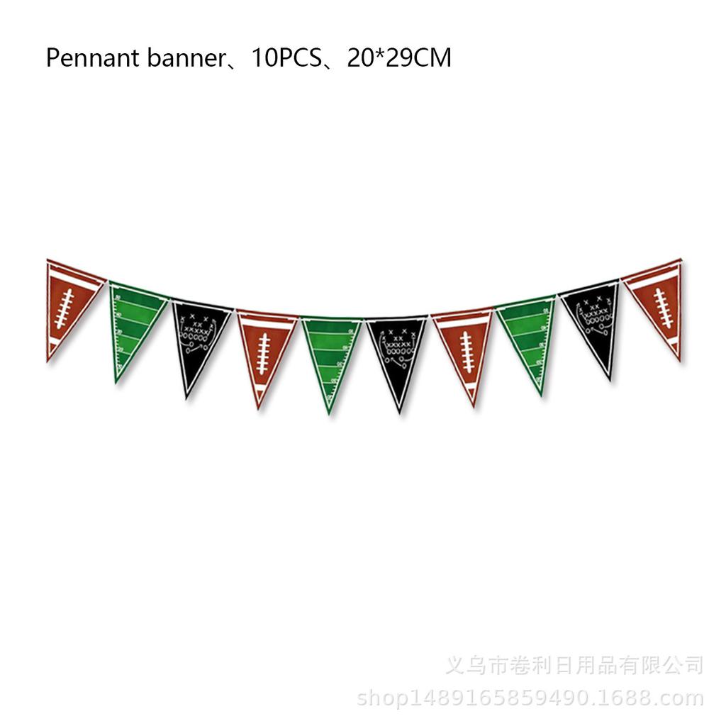 Super Bowl Combo Ball Party Supplies Birthday Decoration Arrangement Football Banner Pendant Flag Paper Plate