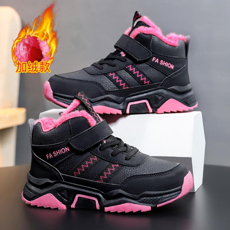 

898 детские хлопковые туфли 2025 зима новые спортивные туфли для мальчиков бархатные хлопковые туфли для детей среднего и старшего возраста детские альпинистские туфли 40