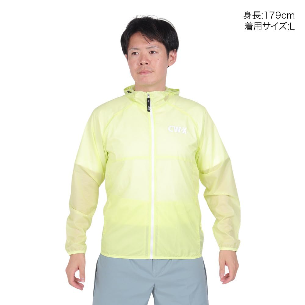 Wacoal Hooded Long DWR319 YE XS CW-X Jacket, Water-Repellent, Pocketable, Sleeves,