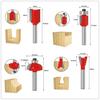 12Pcs 6mm 1/4inch 8mm Shank Woodworking Router Bits Set Milling Cutter for Wood Flush Straight Chamfer Trimming Engraving Tool
