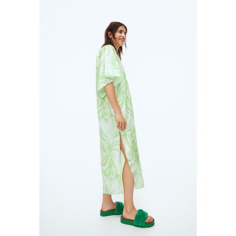 

Платье с воротником HMV светло-зеленое с мраморным узором 1077225001