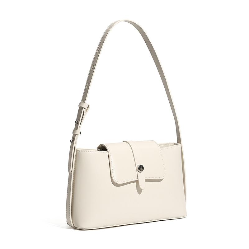 

Genuine Leather Women s 2026 New Small Bag Design Fashionable And Simple Texture Hundreds Of Matching Handheld Single Shoulder Underarm Bag 26x7x15 белый
