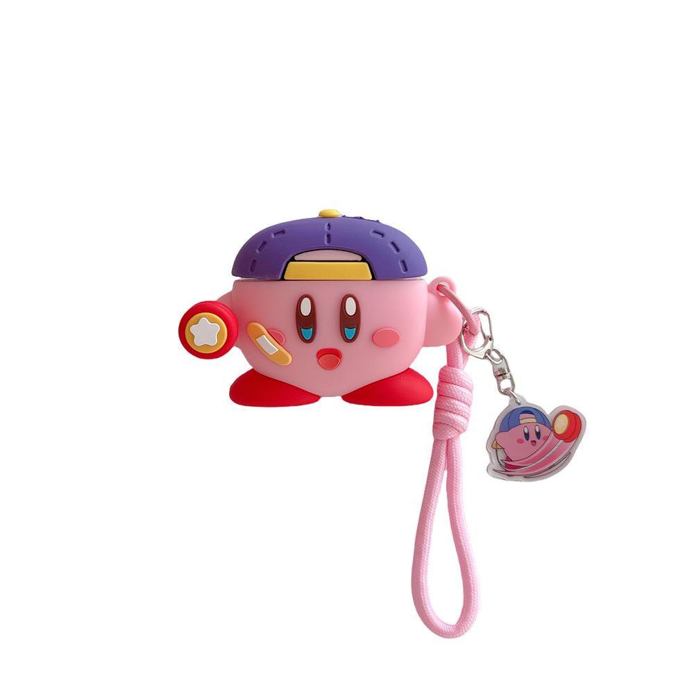 3D Cute Cartoon Anime Star Kirby Earphone Case For Airpods 4 2 3 1 Pro 3 2 Wireless Bluetooth Headset Protective Soft Cover