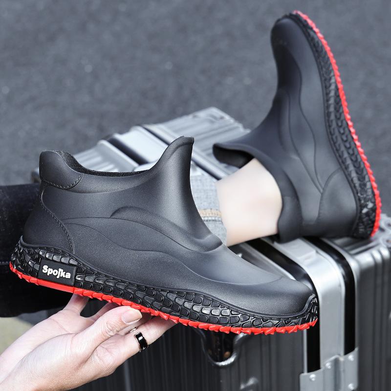 New men's rain boots, anti-slip rain boots, short rain boots, fashionable Korean version of Internet celebrity casual slip-on, foot slippers