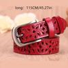 Women's Leather Belt Fashion Belt Pin Buckle Decorative Hollow Versatile Belt
