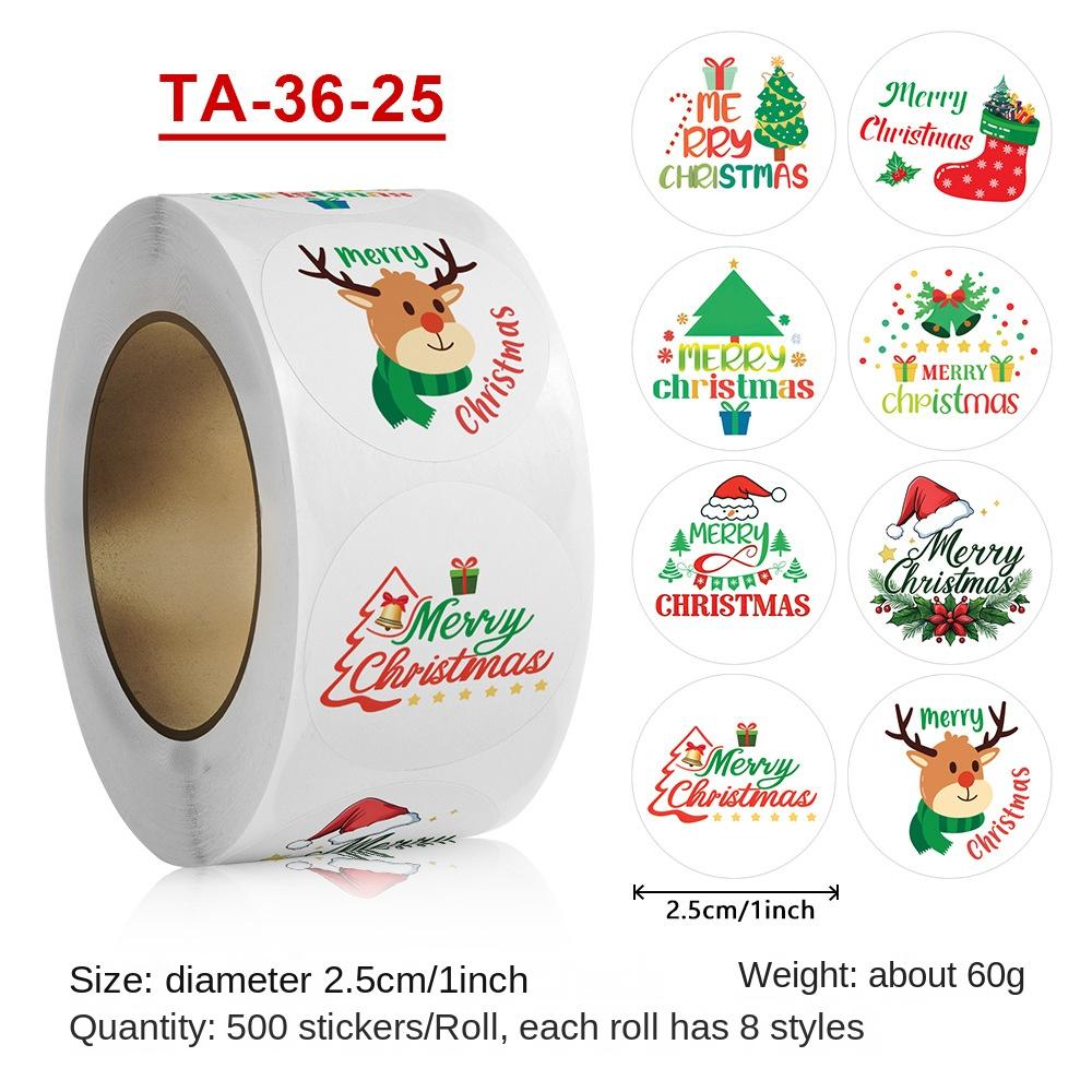 

500 листов Веселых рождественских наклеек Праздничные наклейки Для вечеринок Конверты Канцелярские товары Открытки Этикетки Подарочные печати Наклейки Украшения 2.5cm