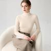 Women's High-Neck 100% Pure Cashmere Slim-Fit Sweater - Seamless, Flattering Knit in Solid Colors