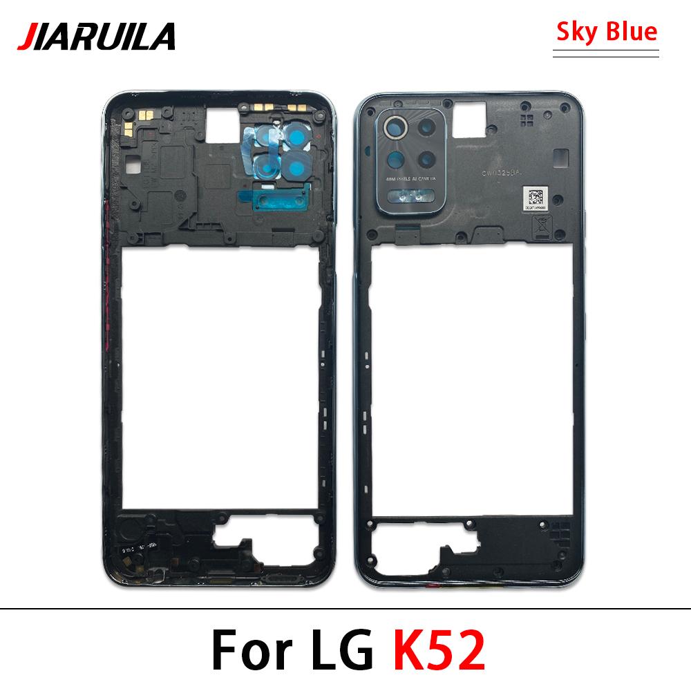 

10Pcs\Lot Great Middle Frame Holder Housing Replacement Repair Part For LG K42 K52 K62 K61 Middle Frame With Glass Lens K52 K62 Sky Blue