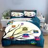 Colorful owls on branches. Bedding sets Duvet cover sets Duvet covers Pillowcases(1*Duvet Cover 2*Pillowcases without duvet insert)