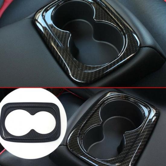 For Honda Civic 2016-2021 Rear Water Cup Holder Cover Trim Carbon Fiber