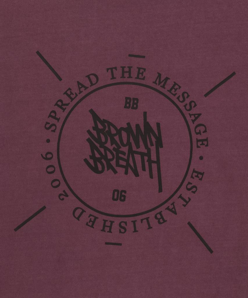 BROWNBREATH Stamp Tag Pigment Tee - Burgandy