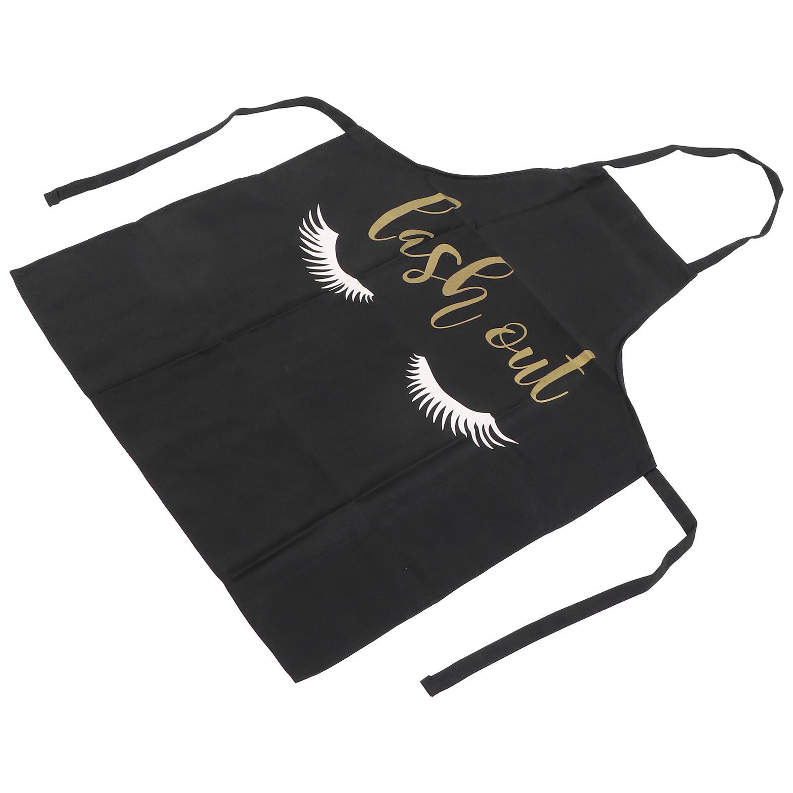 

Фартук для художника по ресницам, мягкий, дышащий, моющийся, с рисунком ресниц, фартук для кухни, салона красоты, черный чёрный