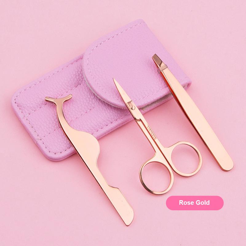 3Pcs Eyebrow Hair Removal Tweezers Stainless Steel Eyelash Clip Professional Lash Tweezer Set Eyebrow Forceps Tip Makeup Tools
