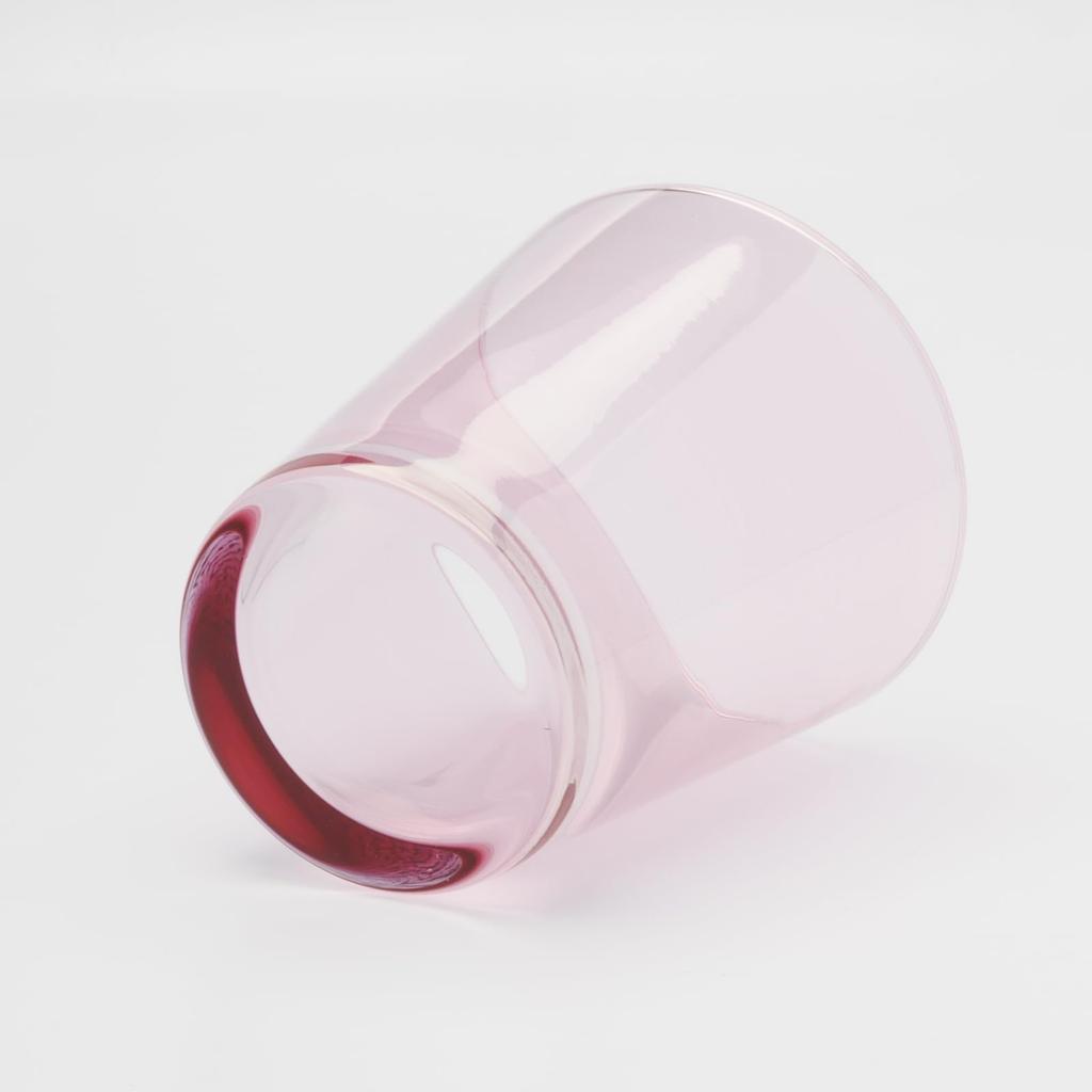 Otsuka Glass "Pinsale" Rocks Glass, Old, Large, Approx. 260ml, Pink, Made In Japan, 6740-722-4-1P