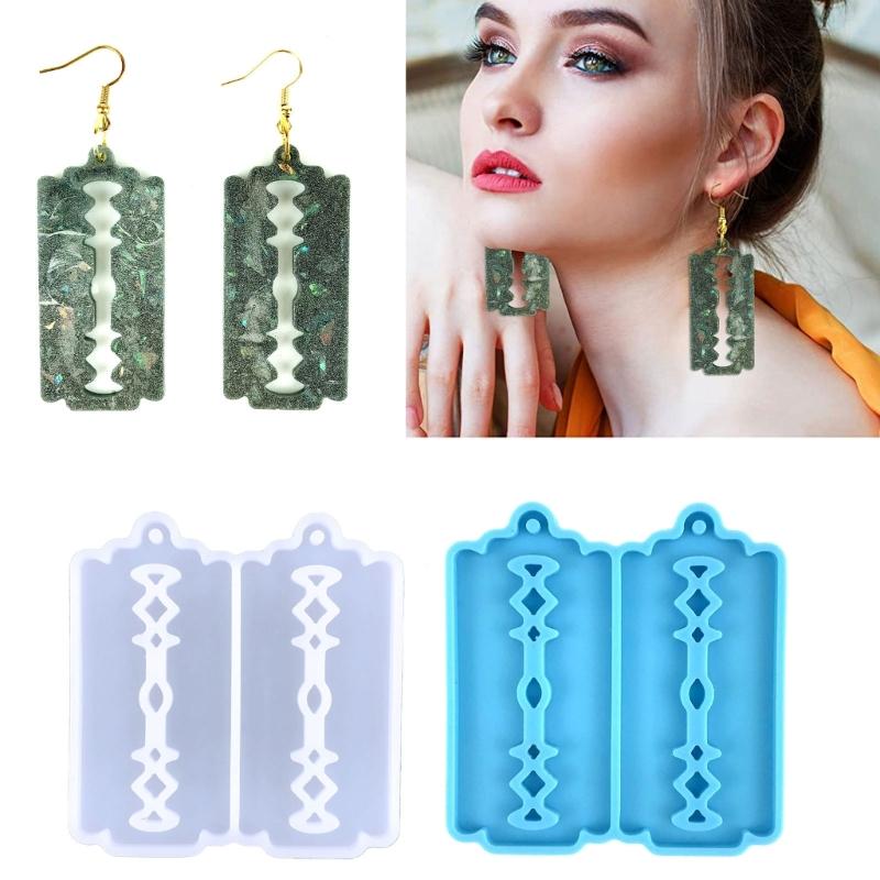Diy Crystal Irregular Blade-shaped Mold Ear Pendant Drop Glue Mold Keychain Pendant Silicone Mold for Jewelry Making