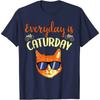 Everyday Is Caturday Saturday Orange Cat Men Women T-Shirt Anime Clothes Men Clothing Casual Cotton Daily Four Seasons