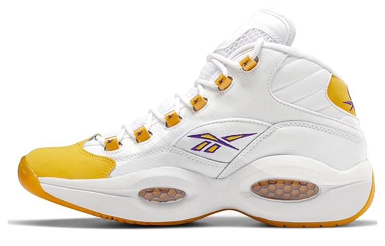 Reebok Question Mid Yellow Toe White/Yellow Men's Sneakers