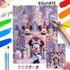 Oil Painting DIY Digital Painting Minnie Mouse Castle with Sparkling Diamonds HandPainted Living Room Entryway Wall Art.
