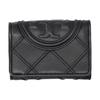 TORY BURCH Tang Libaiqi Fleming Pleated Quilted Pin Buckle Closure Nappa Leather Wallet Small Women's Black 156558-001