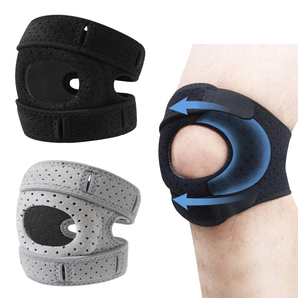Patella Knee Brace Adjustable Open Patella Support Knee Support Wrap for Injuries Running Sports and Workouts