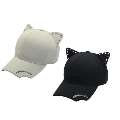 Katzenohren Baseballkappe für Frauen und Mädchen Koreanische Totenkopfmütze Outdoor-Fotokappen Beliebte Shopping Streetwear Sonnenhut