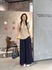 Spring & Summer Modal Tie-Up Round Neck Tee & Drawstring High Waist Long Skirt Set