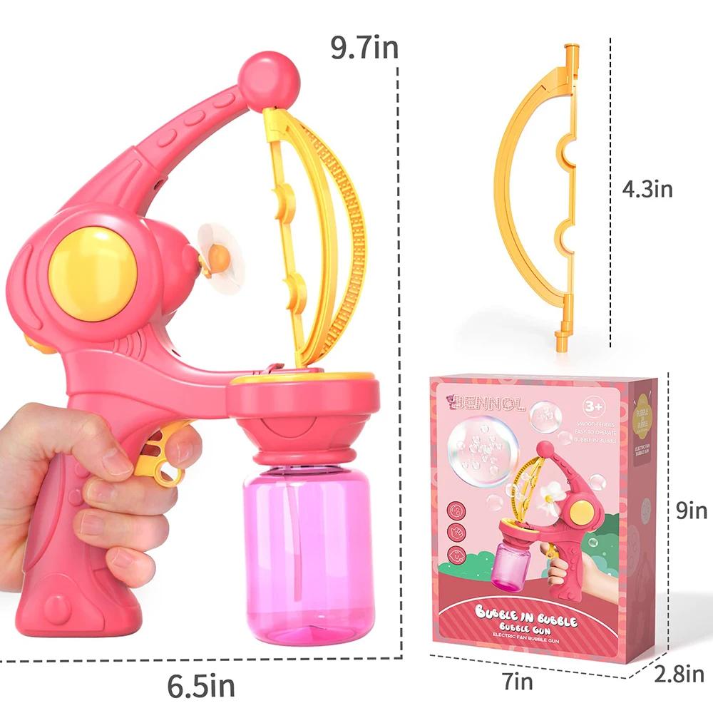 Non-Toxic Automatic Bubble Gun Blowing Electric Soap Bubbles Maker Machine Summer Outdoor Park Party Play Toy Birthday Gift For Kids