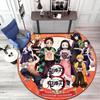 Classic Japanese-style Cartoon Demon Slayer Round Rug, Home Soft Decorative Anti-slip Yoga Mat and Chair Mat, Outdoor Floor Mat Carpet K6