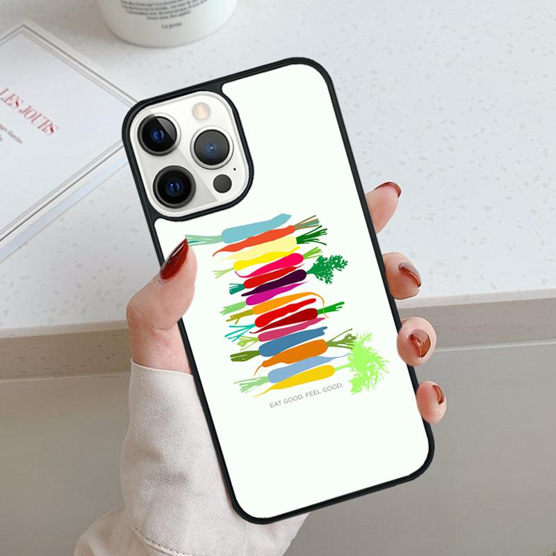 VEGAN QUOTES Rabbit LOVE VEGGIE Phone Case For iPhone 17 Air 11 12 13 14 15 16 Pro Max Cover For iPhone 17 Air Max Plus