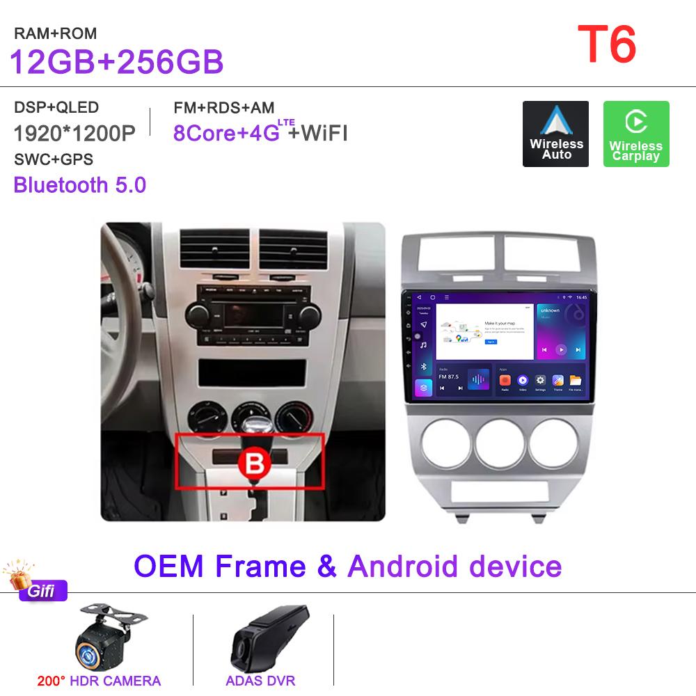 Android 16 Radio For Dodge Caliber Jeep Compass 1 MK Patriot 2006 - 2010 Multimedia Player Stereo Head Unit GPS Navigation HDR