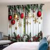 Set Of 2 Flat Printing Fashionable Christmas Curtains Digital Printed Polyester Drapes Non Fading Festive Use Curtain
