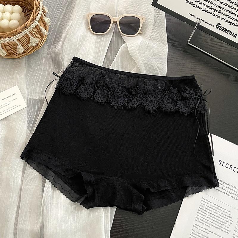 

Ladies Summer Thin Tender Lace Skin Not Stuffy Half Transparent Mesh Waist Leggings one size чорний